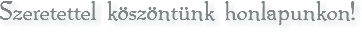 Szeretettel köszöntünk honlapunkon!